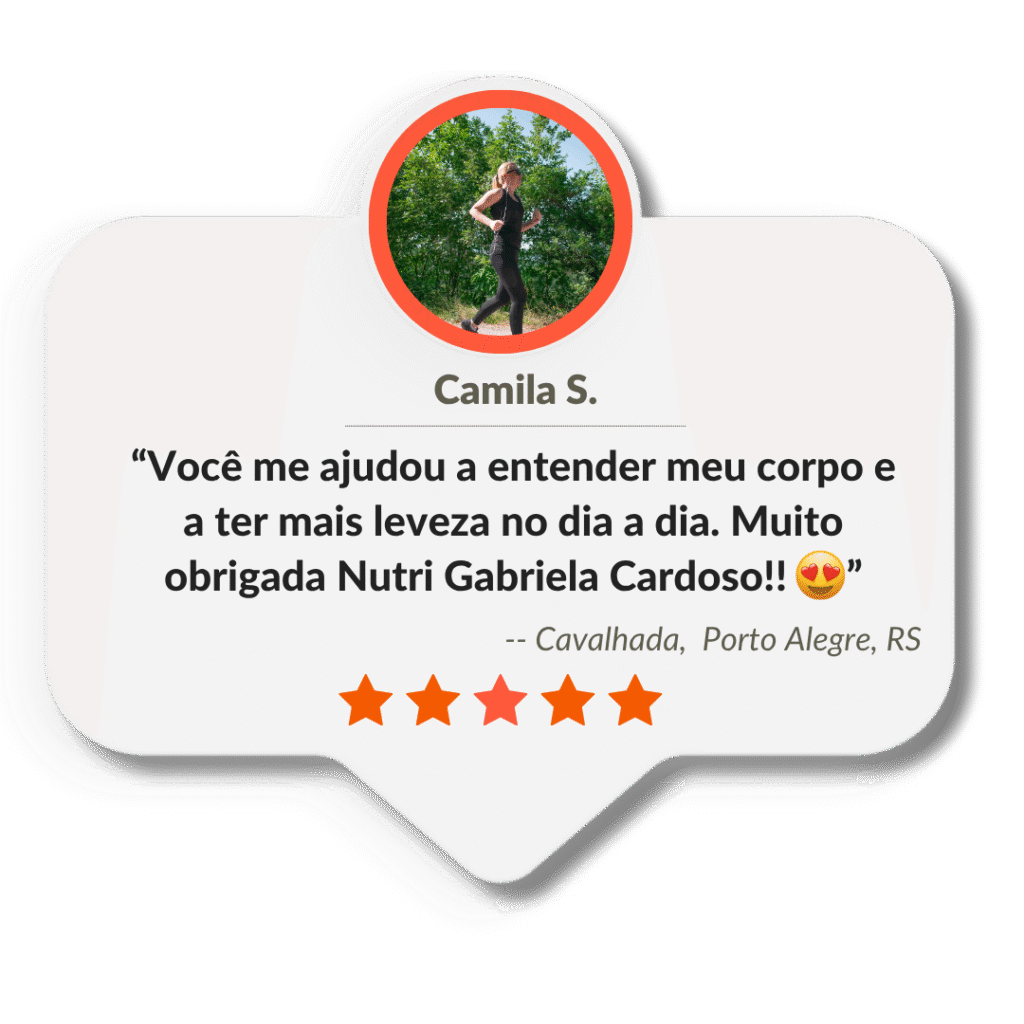Depoimentos de pacientes satisfeitos com o atendimento da Nutricionista Gabriela Cardoso